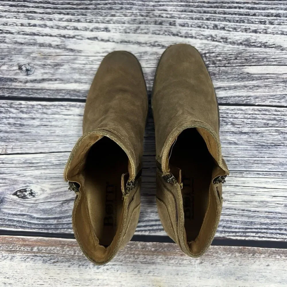 Born Malta II Brown Suede Ankle Boots Women’s Size 8.5